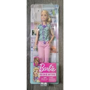 NEW BARBIE MATTEL YOU CAN BE ANYTHING NURSE CAREER DOLL WITH STETHOSCOPE 12"
